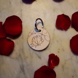 Portachiavi con rosa singola